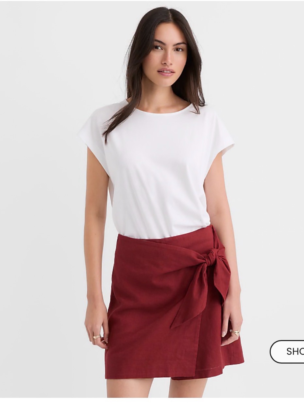 LOFT Cream Boxy Short Sleeve Tee